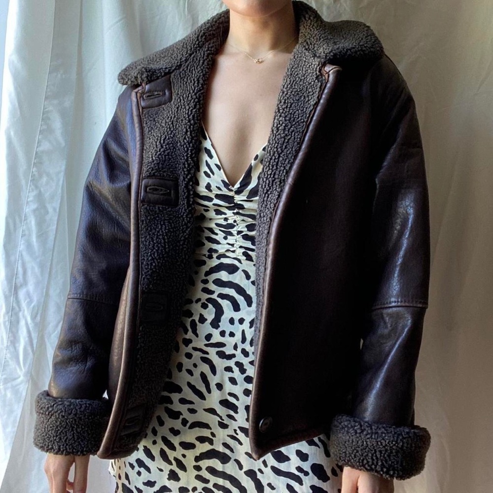 GENUINE LEATHER VINTAGE BOMBER - Picture 4 of 5